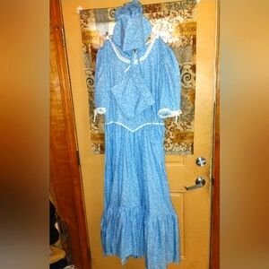 Blue Floral Women's Dress Vintage